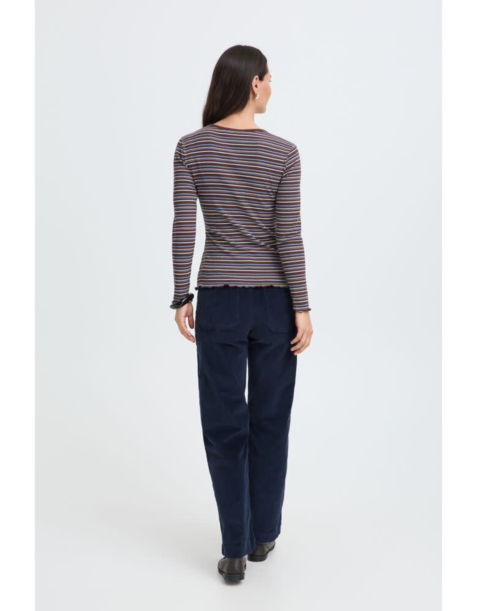 B.Young 44 longsleeve t-shirt B.Young 20819642 Bytone 13575 java stripe brown