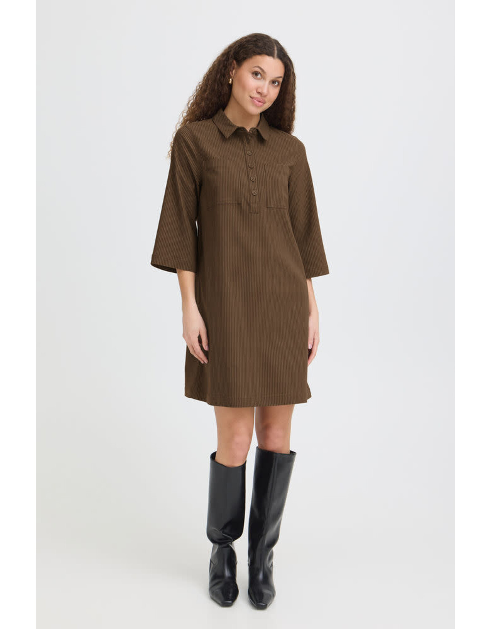 Fransa 34 jurk Fransa 20618061 Frena 10296 stripe brown