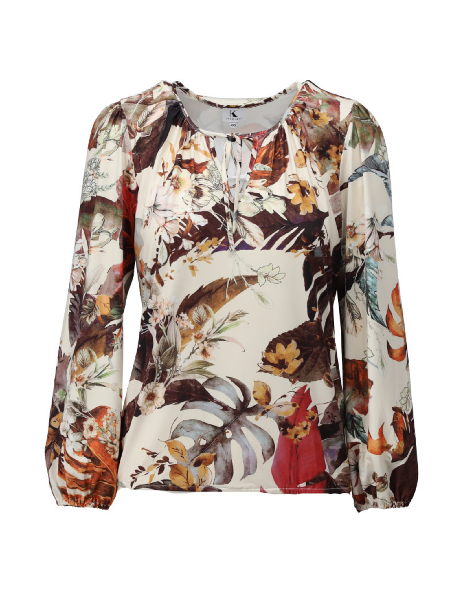 K-design 20 top K-design ronde hals met botanische print D206 P171