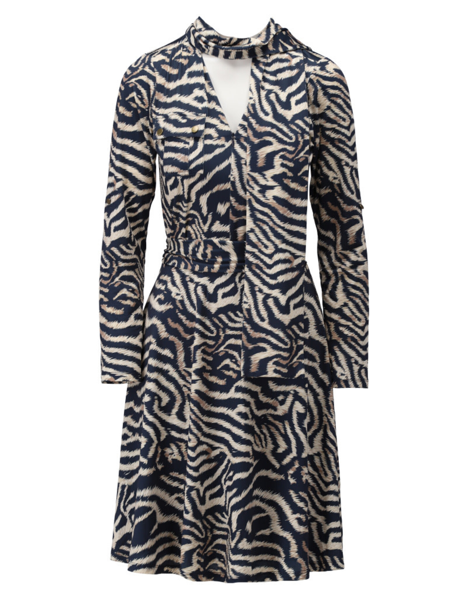 K-design 20 jurk K-design met rits & print D106 P143