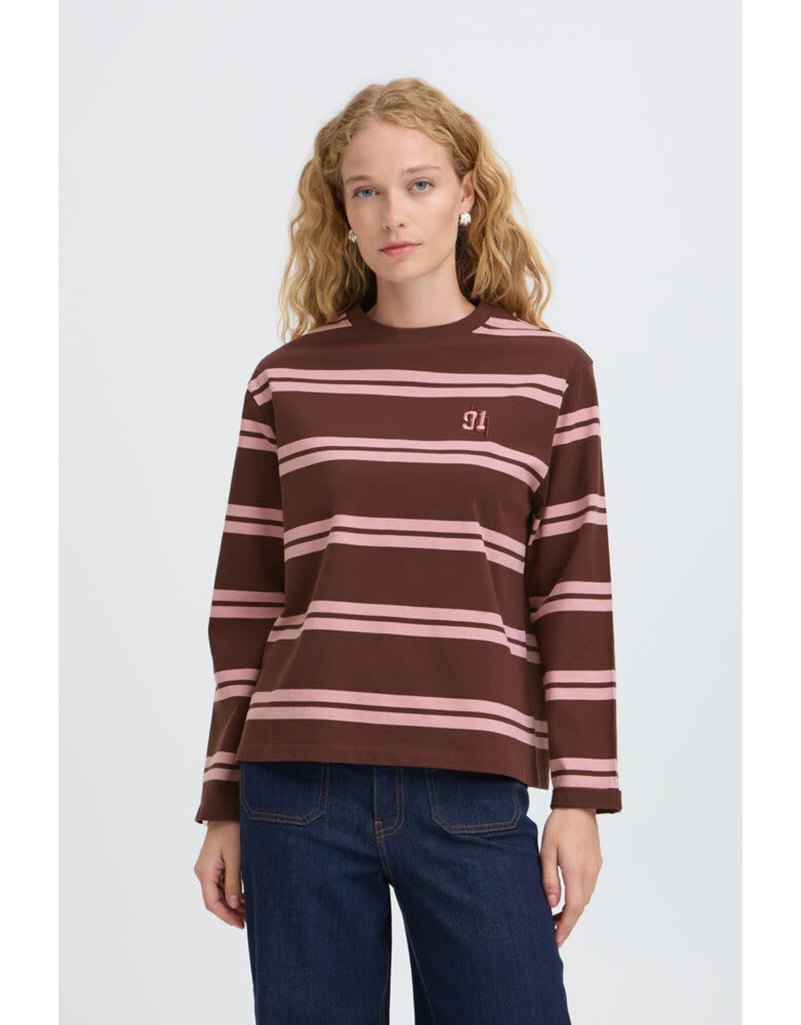 B.Young 44 longsleeve t-shirt B.Young 20819603 Byraja 13432 fudge stripe
