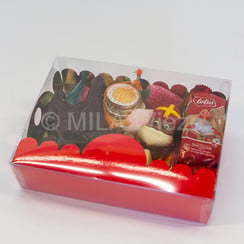 Sinterklaaspakket mica doos rechthoeking met snoepgoed van Sinterklaas