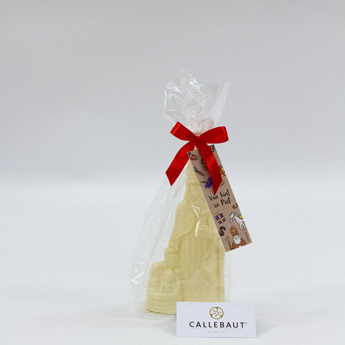 Sint - 125 gr - 20 cm - verpakt in mica - fijne Callebaut chocolade