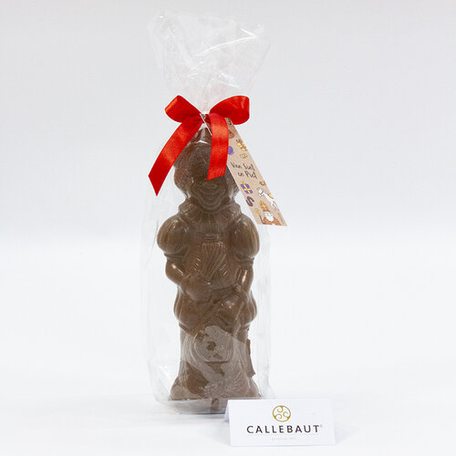 Lachende Piet - 250 gr - 25 cm - verpakt in mica - fijne Callebaut chocolade