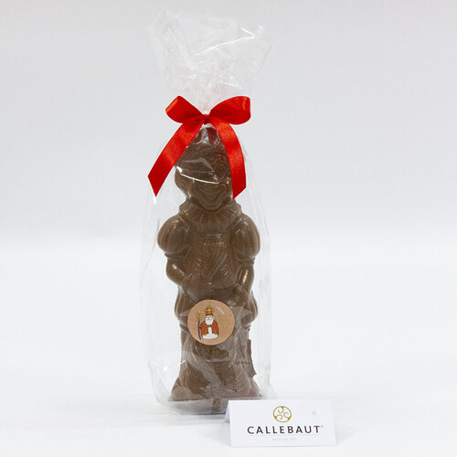 Lachende Piet - 250 gr - 25 cm - verpakt in mica - fijne Callebaut chocolade