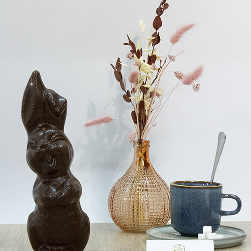 Lachhaas 200 gr - 20 cm in cello zak met clipsluiting  - 10 stuks - fijne Callebaut chocolade