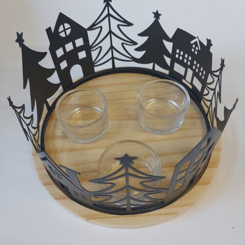 Reuze theelicht skyline met koekjes