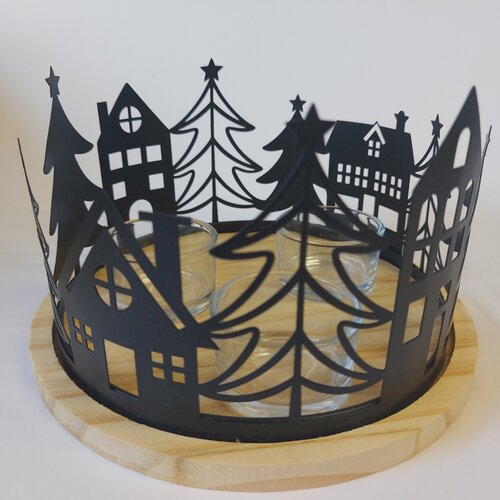 Reuze theelicht skyline met koekjes