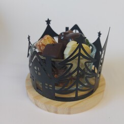 Klein theelicht skyline met pralines
