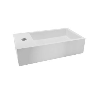 Wiesbaden  Wiesbaden Solid surface fontein links 40 x 22 x 10 cm mat wit