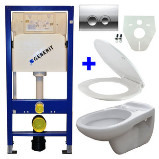 Geberit Geberit UP 100 + Neptunus WC +Nept.zitt + Delta 21 gl. chr