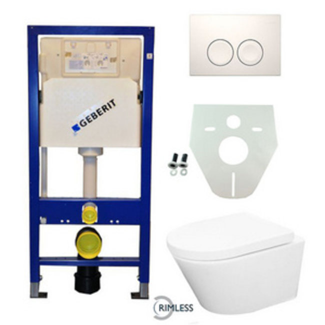 Geberit Geberit UP 100 Vesta Rimless wc+zitt.+ Delta 21 wit