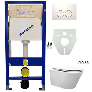 Geberit Geberit UP 100 Vesta wc+ Flatline zitt.+ Delta 21 wit