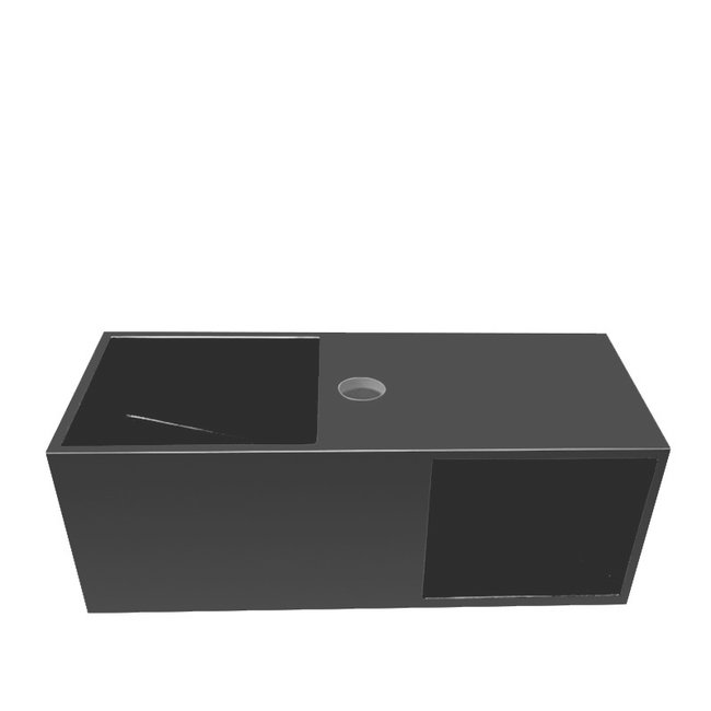 Wiesbaden  Wiesbaden Julia fontein Solid surface met nis 54 x 20 x 20 cm mat zwart