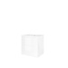 Proline badkamermeubelen Proline Porselein Elegant wastafelonderkast symmetrisch met 2 laden en glans witte wastafel met en zonder kraangat 60 x 46 x 52 cm, glans wit