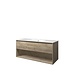 Proline badkamermeubelen Proline Elegant badmeubel met open vak met keramische wastafel enkel met en zonder  kraangat - Raw oak - 120x46cm (bxd)