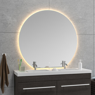 Tramonto spiegel rond met LED, dimbaar en spiegelverwarming 120 x 112 x 0,3 cm