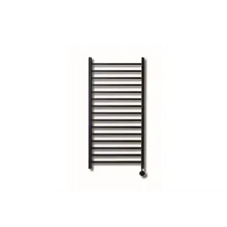 Sanicare Sanicare electrische design radiator Qubic  126,4 x 60 cm. Mat zwart met thermostaat zwart