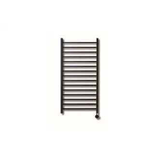 Sanicare Sanicare electrische design radiator Qubic  126,4 x 60 cm. Mat zwart met thermostaat chroom