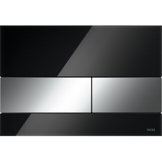 TECE Tece Square bedieningsplaat glas zwart - toetsen glanzend chroom