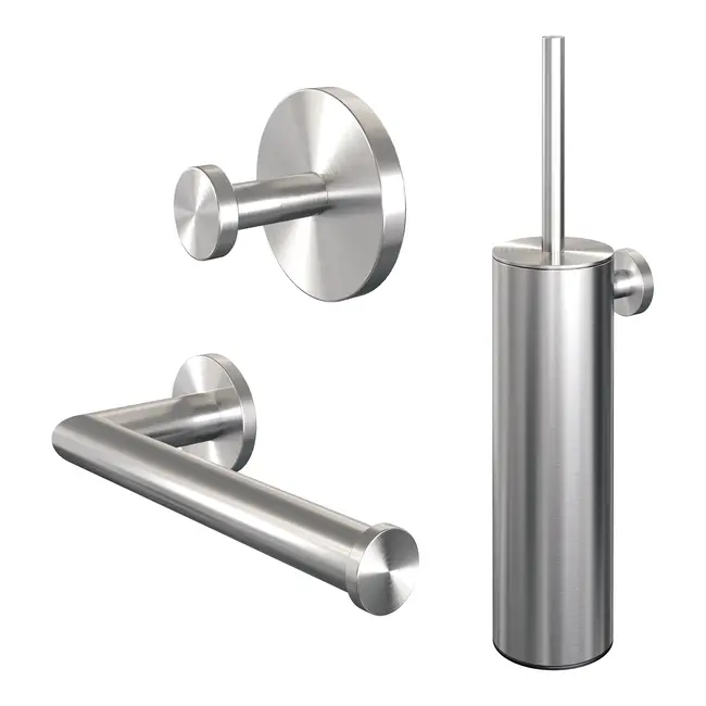 Brauer Brauer Brushed Edition toilet accessoires set 3-in-1 geborsteld RVS PVD
