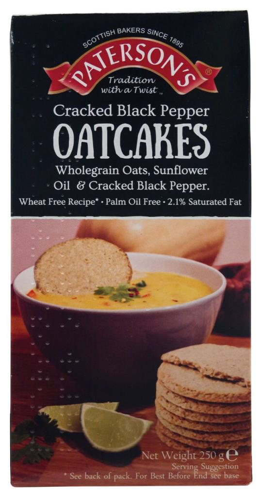Paterson Cracked Black Pepper Oatcakes 250g Russells British Store