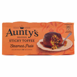 Auntys Sticky Toffee Steamed Puddings Pots 2x95g