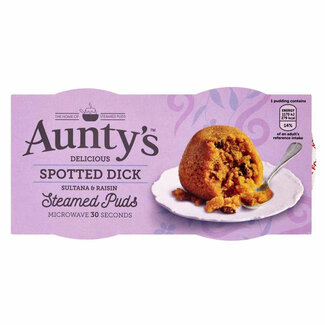 Auntys Spotted Dick Steamed Puddings Pots 2x95g