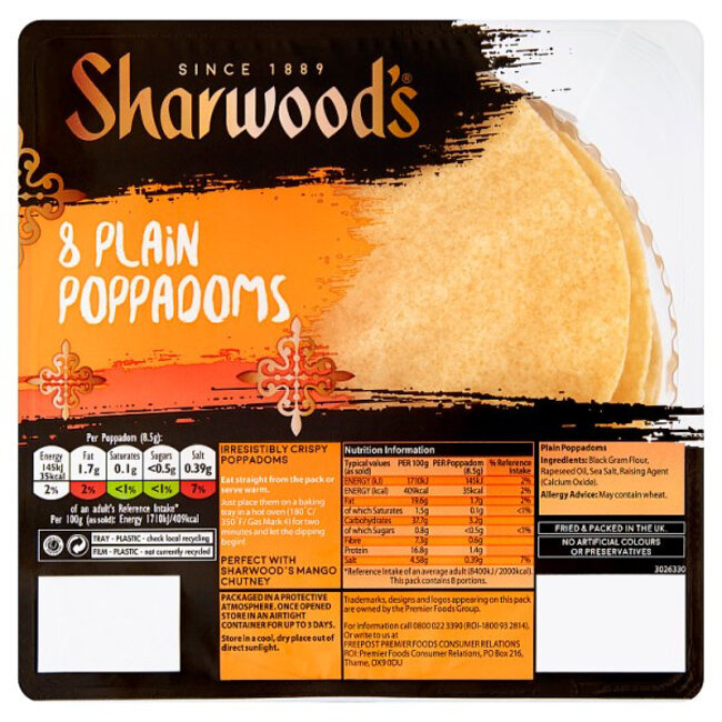 Ready Plain Poppadoms 72g