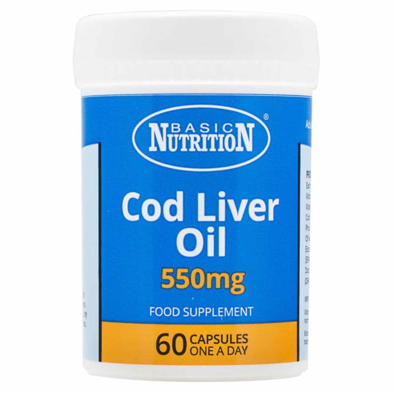 Basic Nutrition Cod Liver Oil 60 Capsules Russells British Store