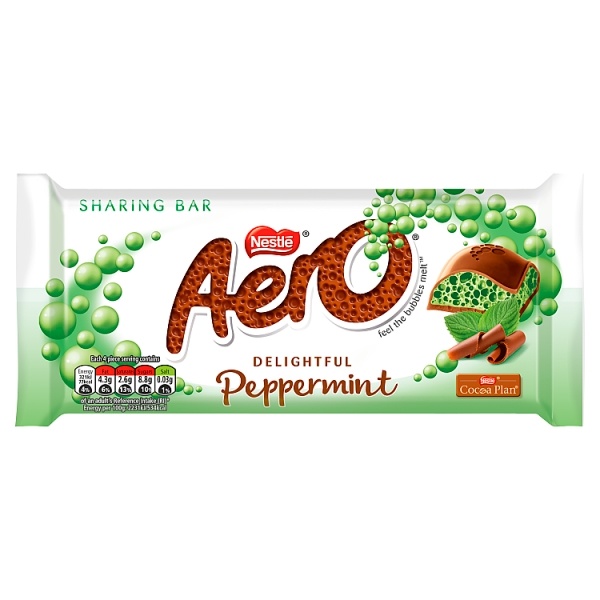 Aero Peppermint Mint Chocolate Sharing Bar 90g Russells British Store