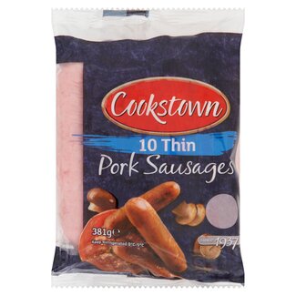Cookstown 10 Thin Pork Sausages 381g