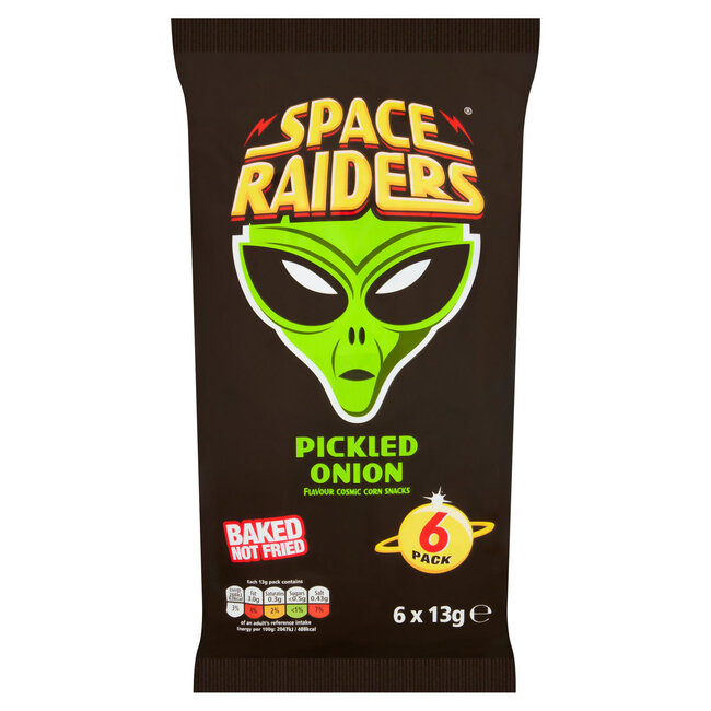 Space Raiders Pickled Onion Crisps Multipack 6pk