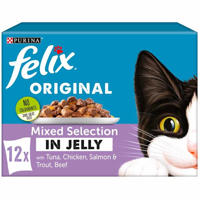 Felix Cat Food Mixed Selection in Jelly 12 x 100g