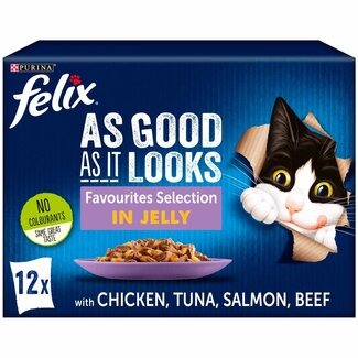 Purina Felix As Good as It Looks Mixed Selection in Jelly 12 x 100g Pouches