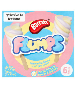 Barratt Flumps Mini Vanilla Flavour Ice Cream Lollies 6 x 50ml (300ml)