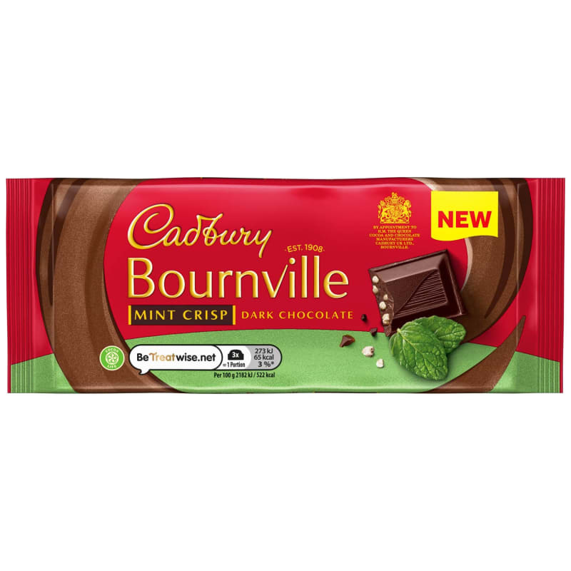 Cadburys Cadbury Bournville Mint Crisp 100g Russells British Store