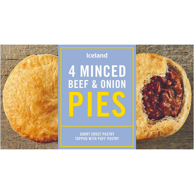 4 Minced Beef & Onion Pies 568g