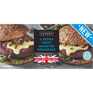 Iceland Luxury 4 100% British Quarter Pounders 454g