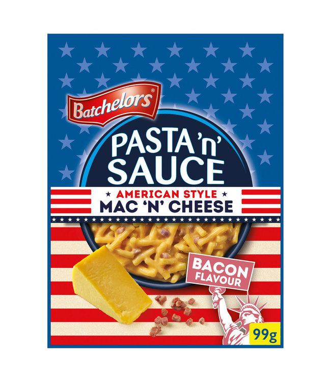 Batchelors Batchelors Pasta 'n' Sauce American Style Mac 'n' Cheese Bacon  Flavour 99g - Russells British Store