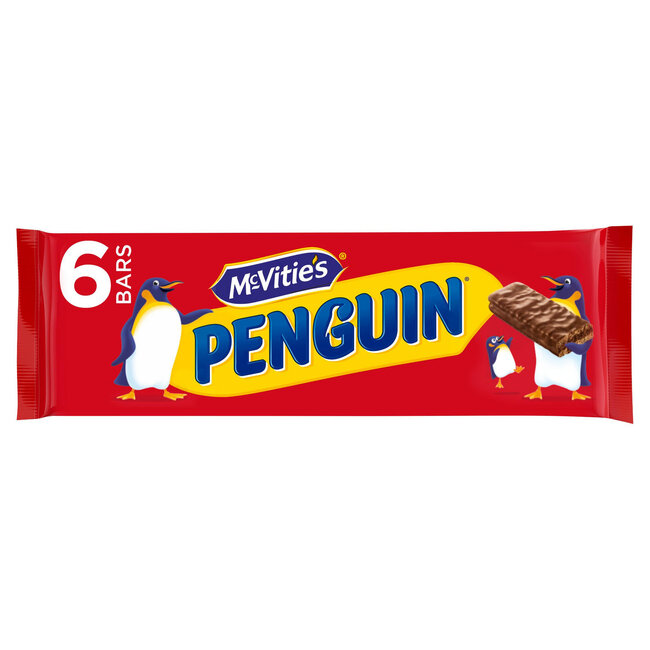 Penguin Milk Choc Bars 6pk