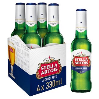 Stella Artois 0.0% 4 Pack Bottle 330ml