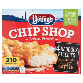 Youngs Chip Shop 4 Haddock in Batter 400g