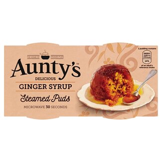 Auntys Ginger Syrup Steamed Puddings Pots 2x95g