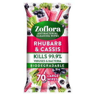 Zoflora Rhubarb & Cassis Anti-Bac Wipes 70's