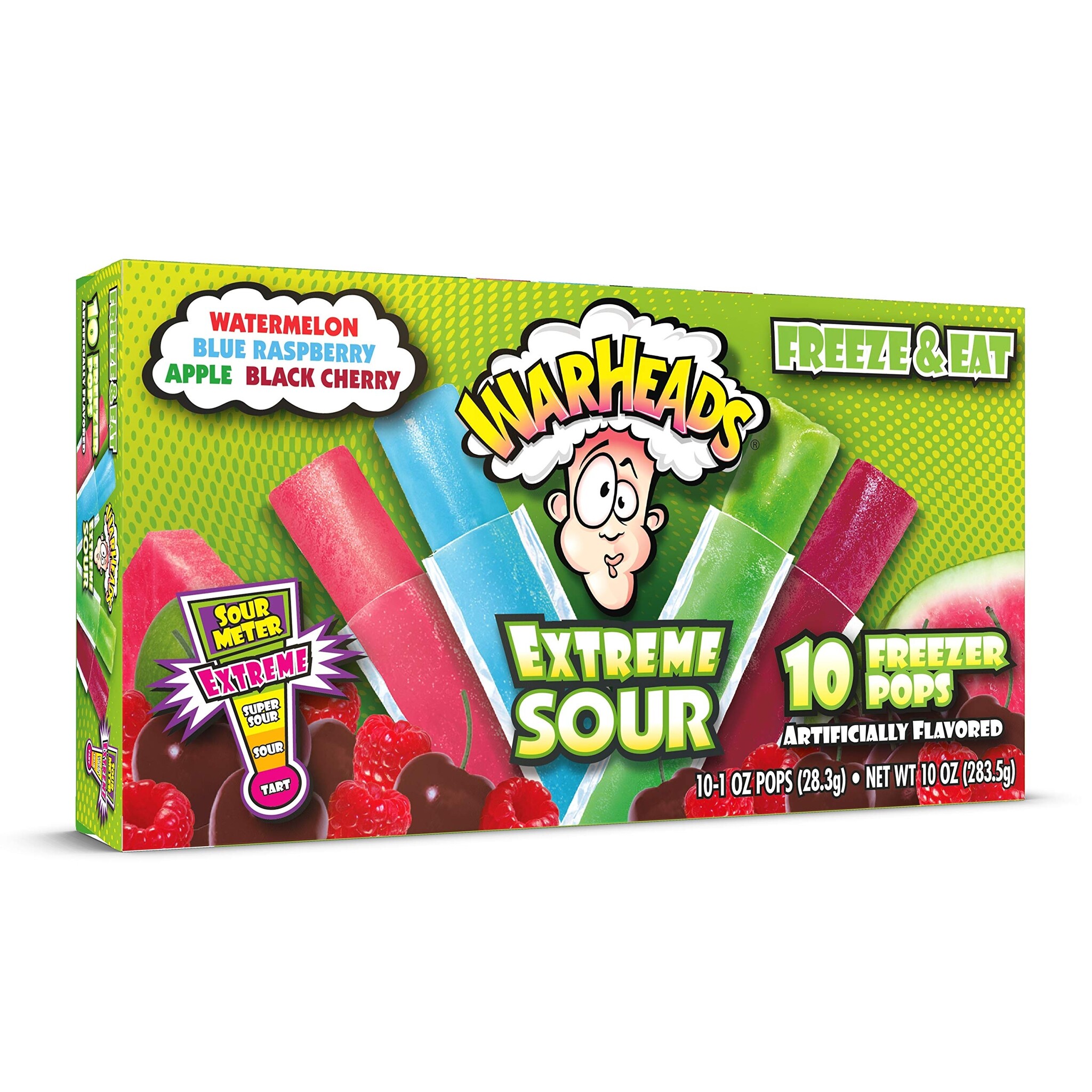Warheads Extreme Sour Freezer Pops 10pk 283.5g Russells British Store