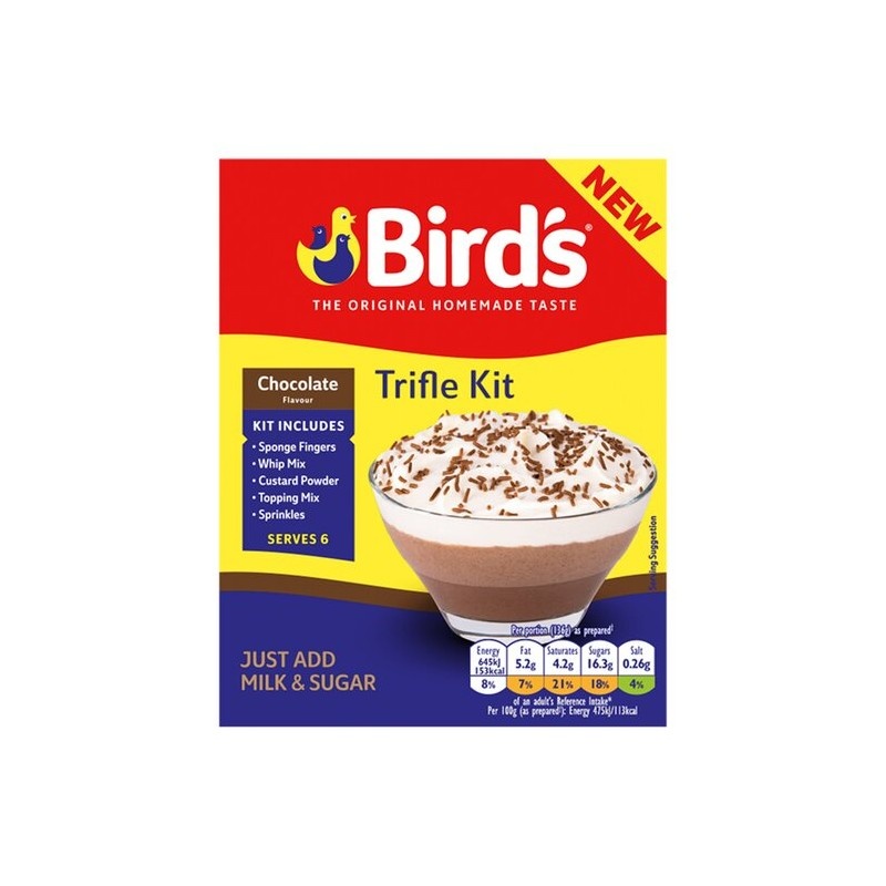Birds Chocolate Flavour Trifle Kit 141g Russells British Store