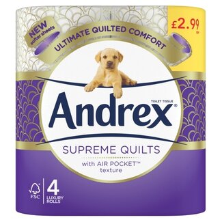 Andrex Supreme Quilts Toilet Rolls x4