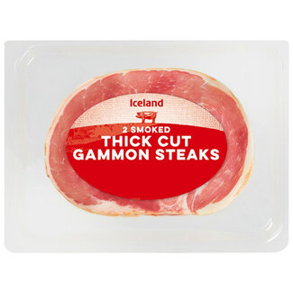 Iceland 2 Smoked Thick Cut Gammon Steaks 400g