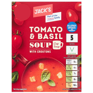 Jacks Tomato & Basil Cup Soup 5 x 24g